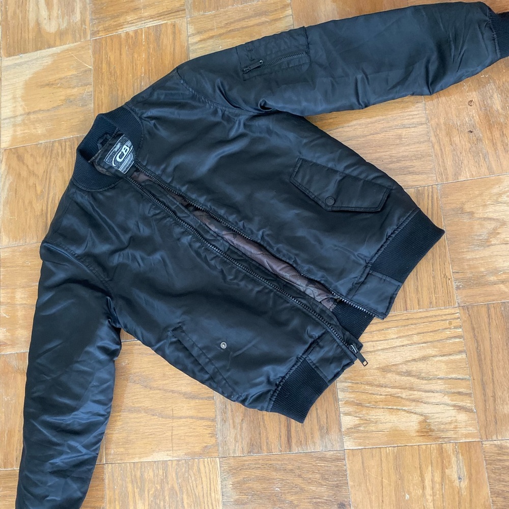 CB Sport Black Bomber Jacket Size Small